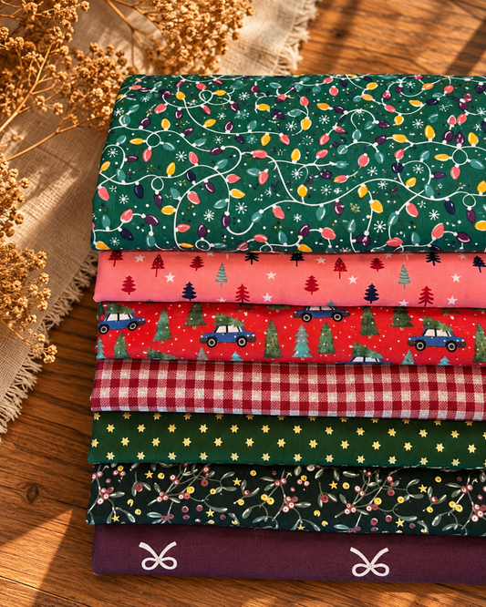 Kinusaiga stoffenset | 7 bijpassende stoffen | Sugar Plum